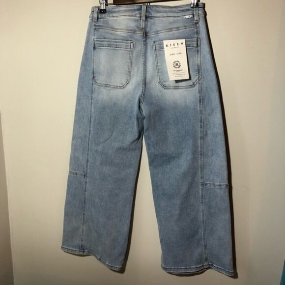 Risen Los Angeles womens super wide leg 11/30 light wash jeans NEW super soft - Picture 2 of 13